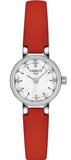 Tissot T140.009.16.111.00 Lovely Round Women's Watch – Mother of Pearl Dial & Red Leather Strap