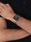 Fossil FS5836 FB-01 Chronograph Men’s Watch – Black Dial with Gold Steel Strap