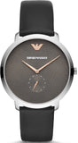 Emporio Armani AR11162 Modern Slim Quartz Men's Watch – Grey Dial & Black Leather Strap