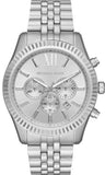 Michael Kors MK8789 Lexington Chronograph Men's Watch – Silver Dial & Silver Steel Bracelet