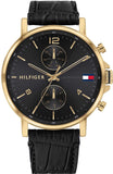 Tommy Hilfiger 1710417 Daniel Men's Watch – Black Dial & Black Leather Strap