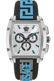 Versace VE6H00123 Dominus Chronograph Men's Watch – Silver Dial & Black Rubber Strap