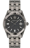 Versace VE3K00622 Greca Time Quartz Men's Watch – Black Dial & Grey Steel Strap
