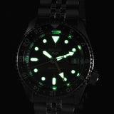 Seiko 5 Sports SSK035K1 SKX GMT Automatic Men's Watch – Green Dial & Silver Steel Bracelet