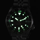 Seiko 5 Sports SKX GMT Automatic Green Dial Silver Steel Strap Watch For Men - SSK035K1
