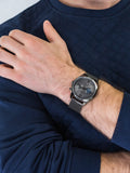 Tommy Hilfiger Deacon Multifunction Black Dial Black Mesh Bracelet Watch for Men - 1791546