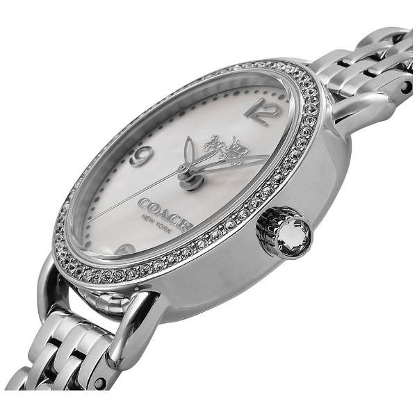 Coach Delancey Mother of Pearl Dial Silver Steel Strap Watch for Women - 14502477