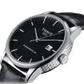 Tissot T Classic Luxury Black Dial Black Leather Strap Watch For Men - T086.407.16.051.00