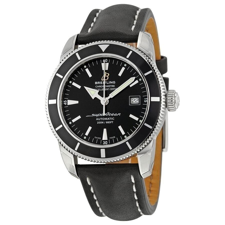 Breitling Superocean Heritage 42mm Black Leather Strap Mens Watch - A1732124