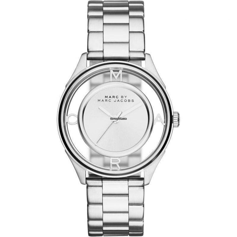 Marc Jacobs Tether Transparent Silver Dial Stainless Steel Strap Watch for Women - MBM3412