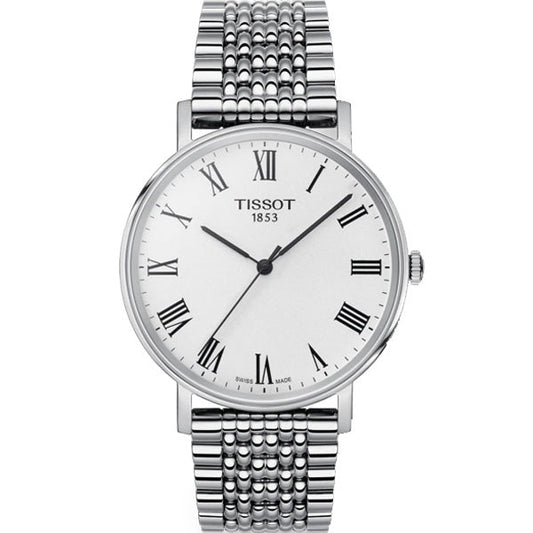 Tissot T Classic Everytime White Dial Silver Mesh Bracelet Watch For Men - T109.410.11.033.00