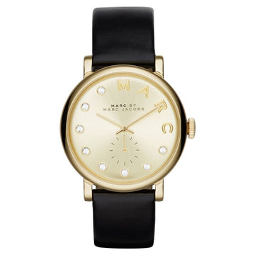 Marc Jacobs Marc Baker Dial Black Leather Strap Watch for Women - MBM1399