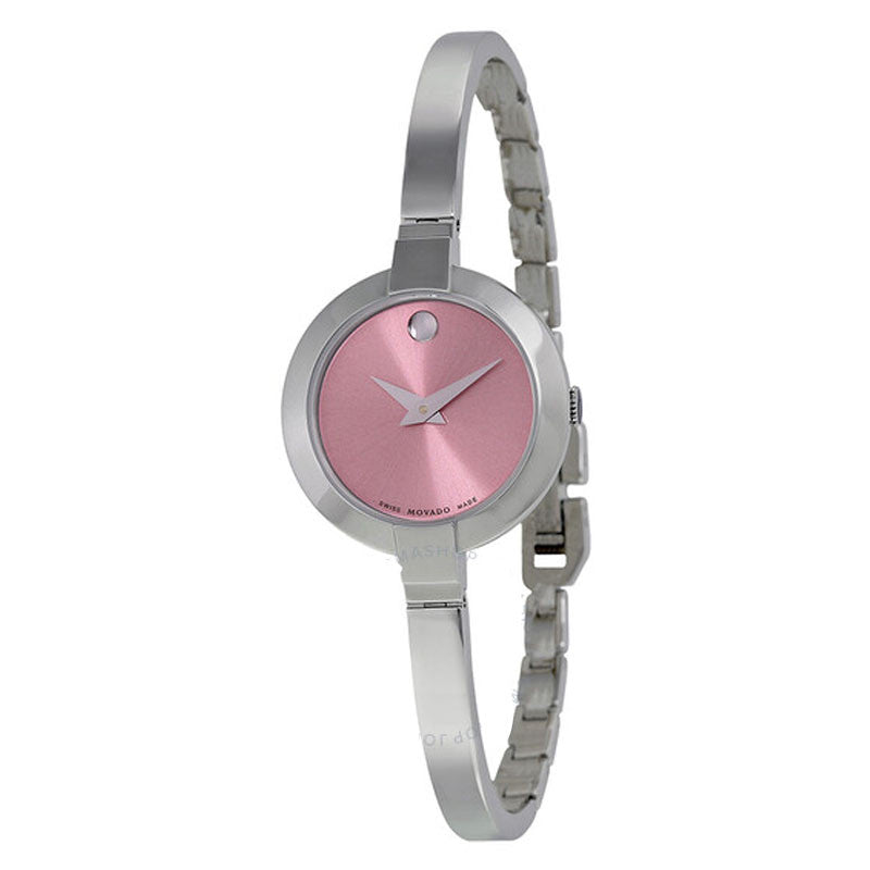 Movado Bela Museum Pink Dial Silver Steel Strap Watch For Women - 0606596