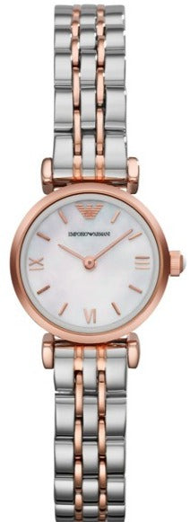 Emporio Armani Mother of Pearl Dial Two Tone Steel Strap Watch For Women - AR1689
