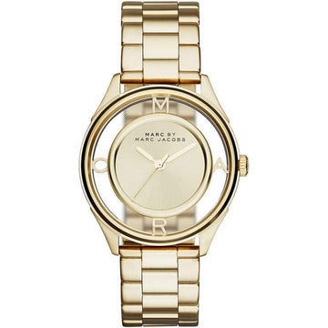 Marc Jacobs Marc Tether Gold Transparent Dial Gold Stainless Steel Strap Watch for Women - MBM3413