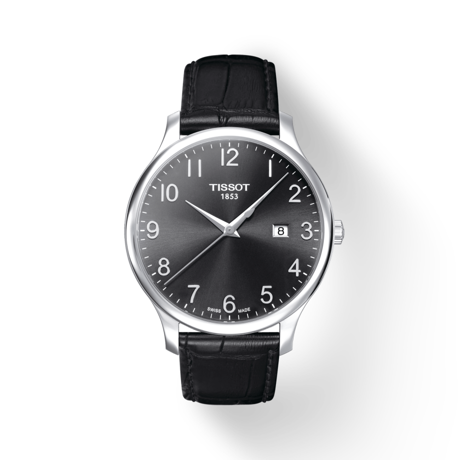 Tissot T Classic Tradition Black Leather Watch For Men - T063.610.16.052.00