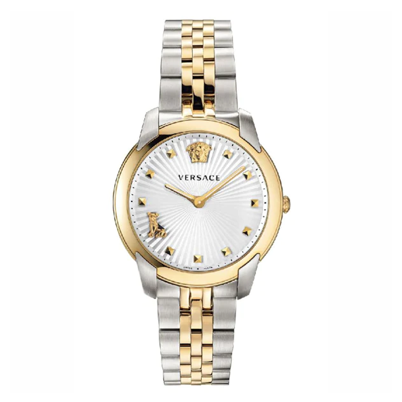 Versace Audrey Quartz White Dial Two Tone Steel Strap Watch for Women - VELR00519