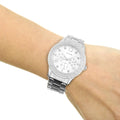 Guess Bedazzle Diamonds Silver Dial Silver Steel Strap Watch For Women - W1097L1