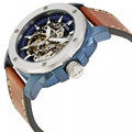 Fossil Modern Machine Automatic Skeleton Silver Dial Brown Leather Strap Watch for Men - ME3135