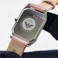 Emporio Armani Quartz White Dial Pink Leather Strap Watch For Women - AR11207