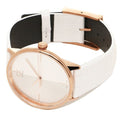 Calvin Klein Accent White Dial White Leather Strap Watch for Women - K2Y2Y6K6