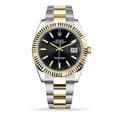 Rolex Datejust 41 Black Dial Two Tone Oystersteel White Gold Strap Watch for Men - M126333-0013