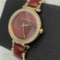 Michael Kors Parker Red Mother of Pearl Dial Two Tone Steel Strap Watch for Women - MK6427