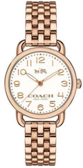 Coach Delancey White Dial Rose Gold Steel Strap Watch for Women - 14502242
