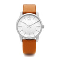 Calvin Klein City Silver Dial Brown Leather Strap Watch For Women- K2G23120
