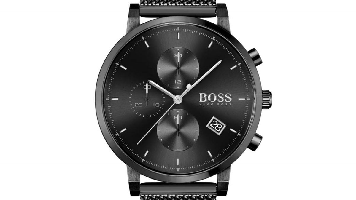 Hugo Boss Integrity Black Dial Black Mesh Bracelet Watch for Men - 1513813