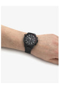 Hugo Boss Globetrotter Black Dial Black Steel Strap Watch for Men - 1513825