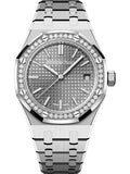 Audemars Piguet Royal Oak 50th Anniversary Diamonds Grey Dial Silver Steel Strap Watch for Men - 15551ST.ZZ.1356ST.03