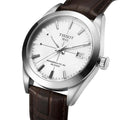 Tissot Gentleman Powermatic 80 Silicium Silver Dial Brown Leather Strap Watch For Men - T127.407.16.031.01