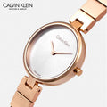 Calvin Klein Authentic White Dial Rose Gold Steel Strap Watch for Women - K8G23646