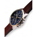 Tommy Hilfiger Dean Multifunctional Blue Dial Brown Leather Strap Watch for Men - 1791275