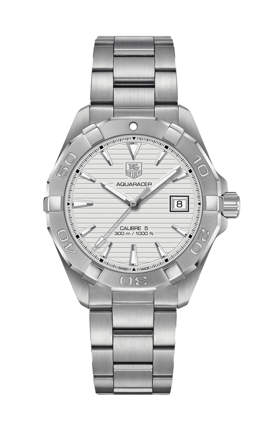 Tag Heuer Aquaracer Automatic White Dial Silver Steel Strap Watch for Men - WAY2111.BA0928