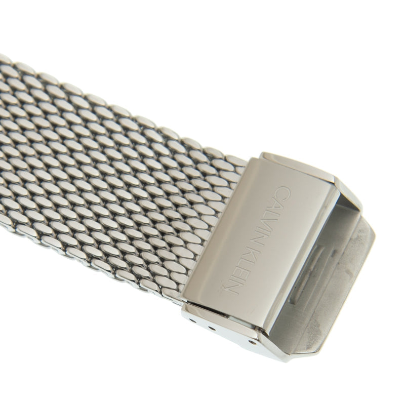 Calvin Klein White Dial Silver Mesh Bracelet Watch for Women - K8M21126