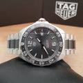 Tag Heuer Formula 1 Calibre 5 Chronograph Anthracite Dial Silver Steel Strap Watch for Men - WAZ2011.BA0842