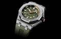 Audemars Piguet Royal Oak Offshore Diver Green Dial Green Rubber Strap Watch for Men - 15720ST.OO.A052CA.01