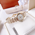 Versace V-Flare Quartz Silver Dial Gold Steel Strap Watch for Women - VEBN00818
