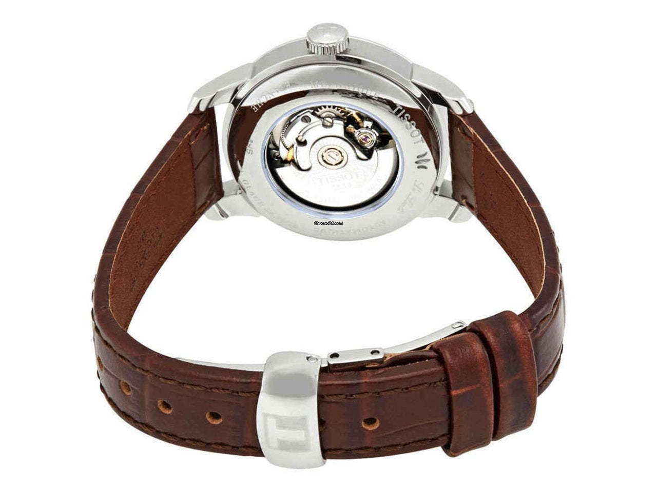 Tissot T Classic Le Locle Automatic Silver Dial Brown Leather Strap Watch For Women - T006.207.16.038.00