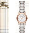 Burberry The City White Dial Two Tone Steel Strap Watch for Women - BU9205