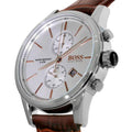 Hugo Boss Jet White Dial Brown Leather Strap Watch for Men - 1513280