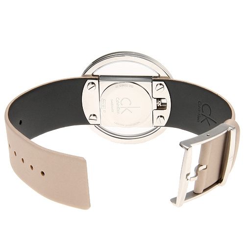Calvin Klein Glam Transparent Dial Beige Leather Strap Watch for Women - K9423162
