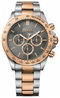 Hugo Boss Ikon Grey Dial Two Tone Steel Strap Watch for Men - 1513339