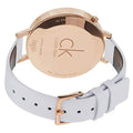 Calvin Klein Equal Silver Dial White Leather Strap Watch for Women - K3E236L6