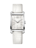 Calvin Klein Window White Dial White Leather Strap Watch for Women - K2M23120