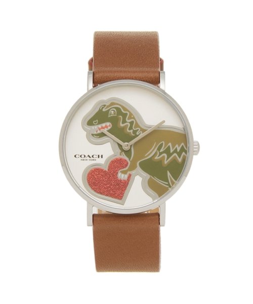 Coach Perry White Dial Brown Leather Strap Watch for Women - 14503514