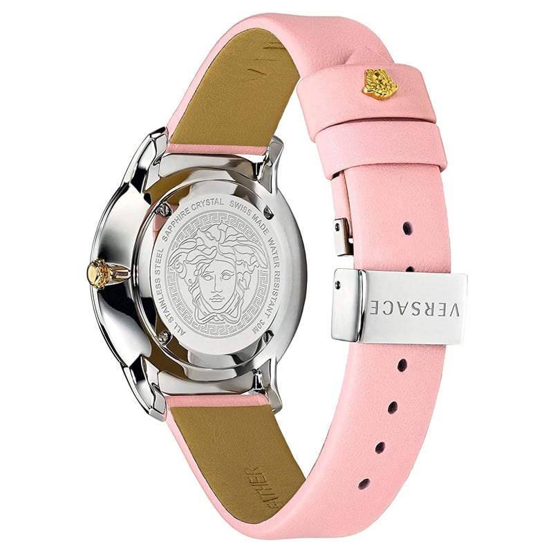 Versace Audrey Quartz White Dial Pink Leather Strap Watch for Women - VELR00119