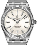 Breitling Chronomat 32 Diamonds White Dial Silver Steel Strap Watch for Women - A77310591A1A1